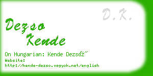 dezso kende business card